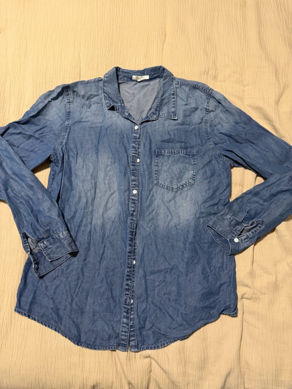 Maurices Blue Denim Button-Down Shirt